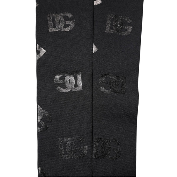 Dolce & Gabbana Black DG Logo Monogram Wool Stretch Arm Sleeves