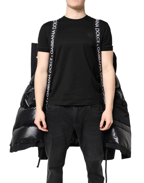 Dolce & Gabbana Black Nylon Full Zip Hooded Parka Jacket