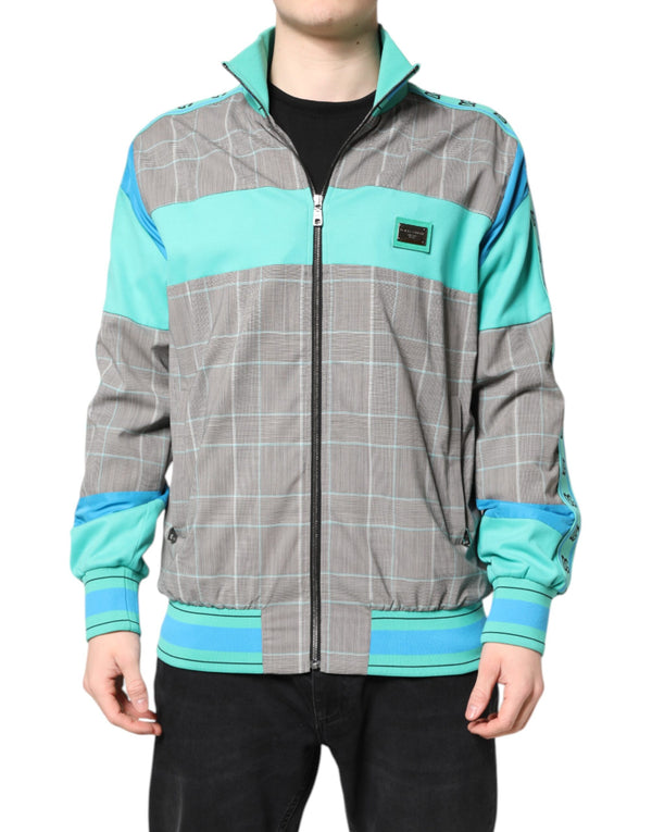 Dolce & Gabbana Multicolor Plaid Full Zip Windbreaker Jacket