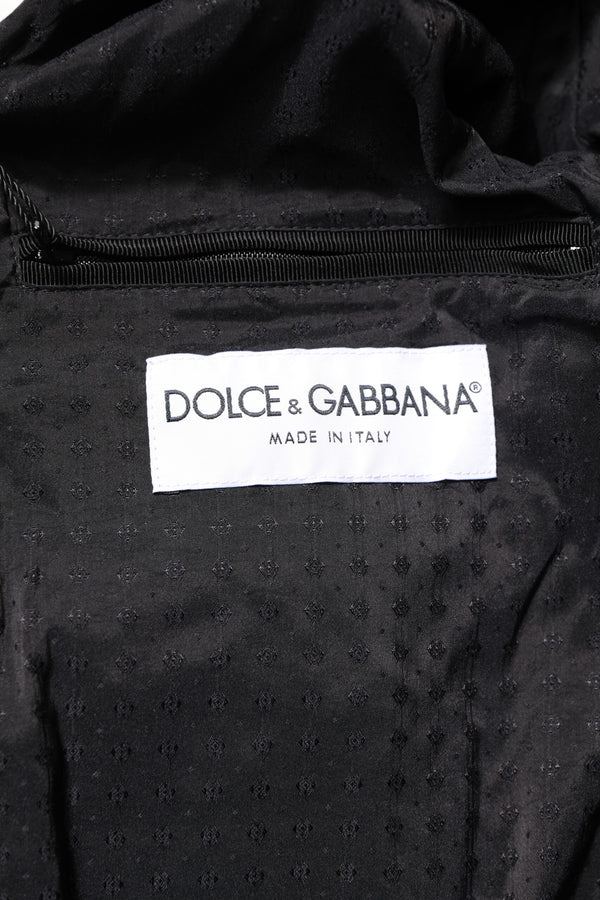 Dolce & Gabbana Black Lambskin Leather Full Zip Biker Jacket