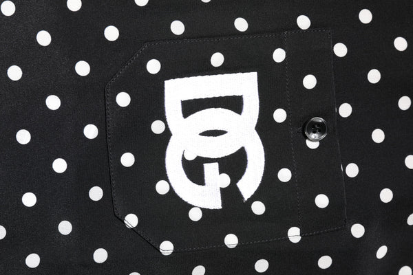 Dolce & Gabbana Black Polka Dot Short Sleeves Casual Shirt