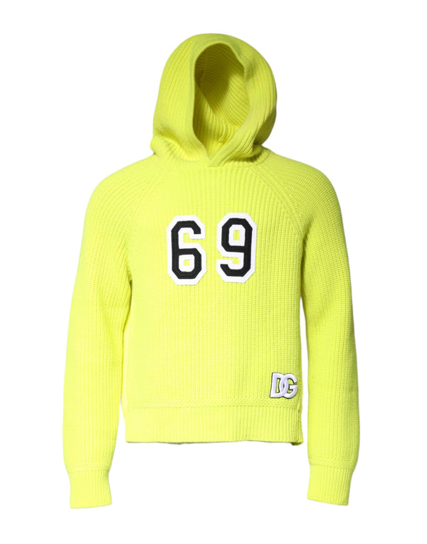 Dolce & Gabbana Green 69 Knit Hooded Men Pullover Sweater