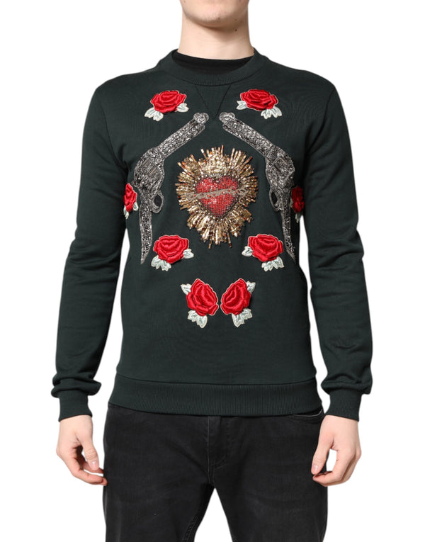 Dolce & Gabbana Black Sequined Embellished Pullover Sweater