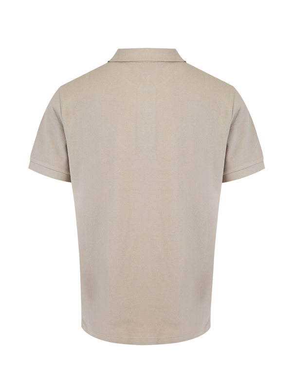 Burberry Pale Stone Cotton Collared Polo Shirt