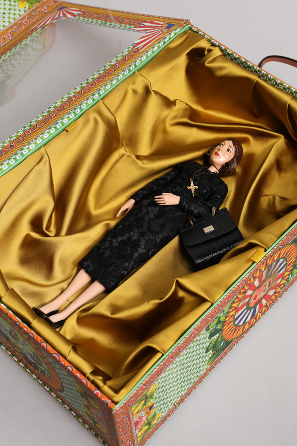 Dolce & Gabbana Black Dress Ceramic Porcelain Fashion Leather Sicily Dolls