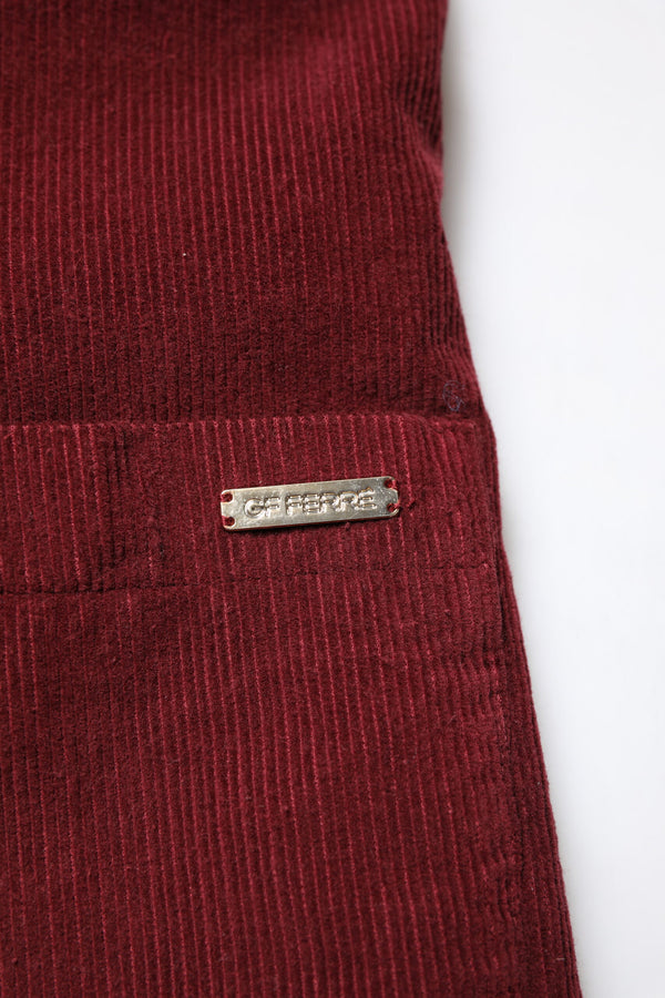 GF Ferre Maroon Corduroy Regular Fit Men Coat Blazer Jacket
