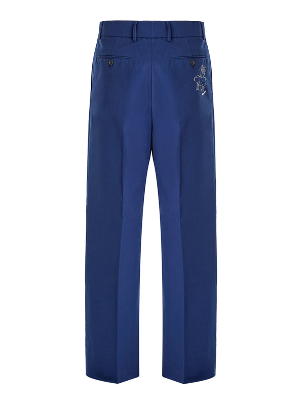 Gucci Blue Classic Cotton Pants