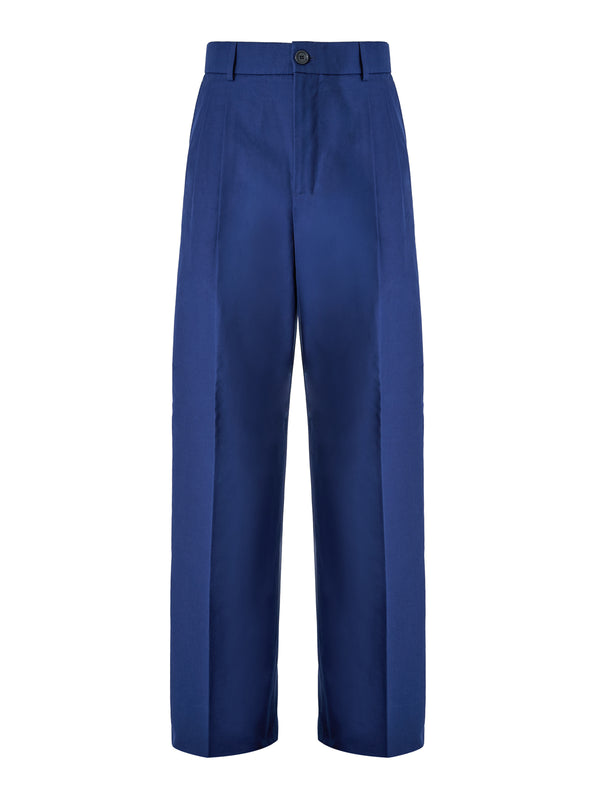 Gucci Blue Classic Cotton Pants