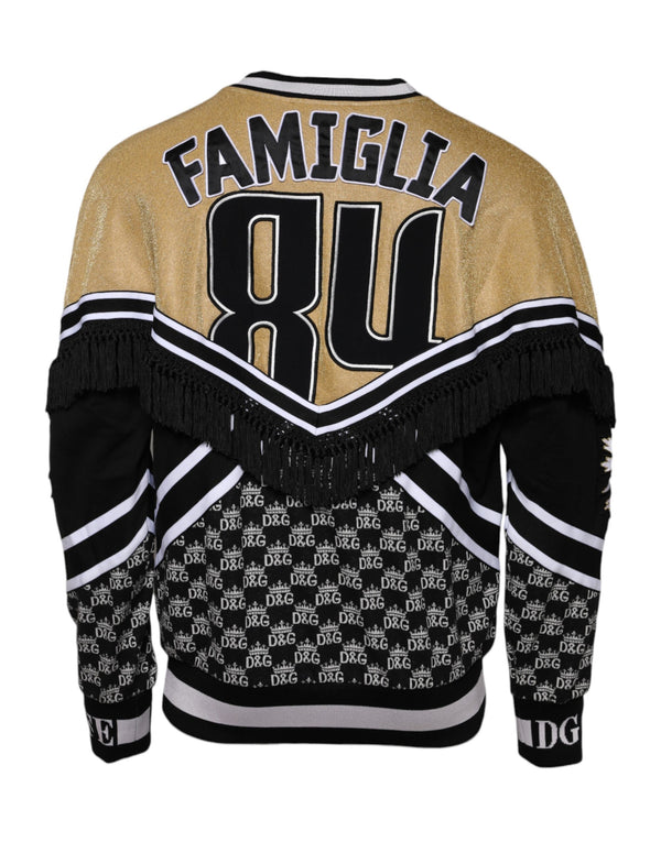 Dolce & Gabbana Multicolor Cotton Crew Neck Pullover Sweater