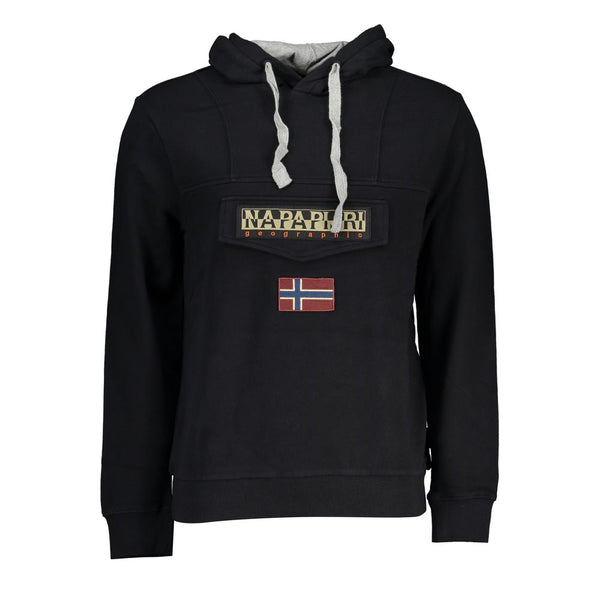 Napapijri Black Cotton Men's Hooded Sweater