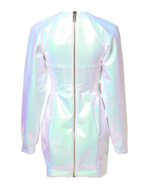 Dolce & Gabbana White Long Sleeves Bodycon Sheath Mini Dress