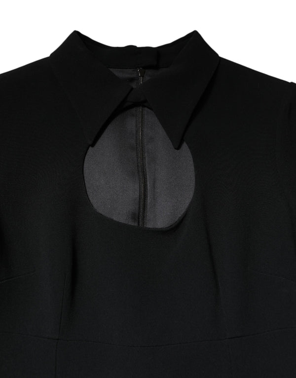 Dolce & Gabbana Black Long Sleeves Bodycon Sheath Midi Dress