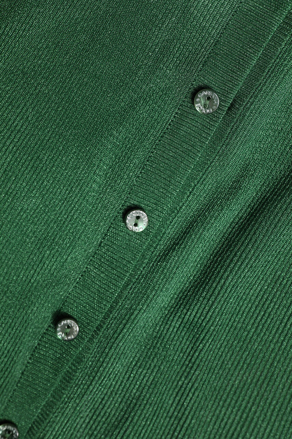 Dolce & Gabbana Green Polyester Long Sleeves Cardigan Sweater