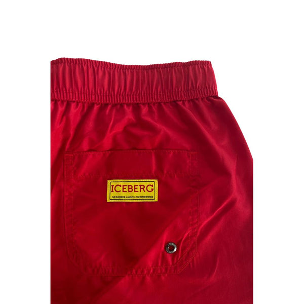 Iceberg Red Polyester Men's Swim Short