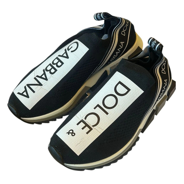 Dolce & Gabbana Black White Slip On Sorrento Sneakers Shoes