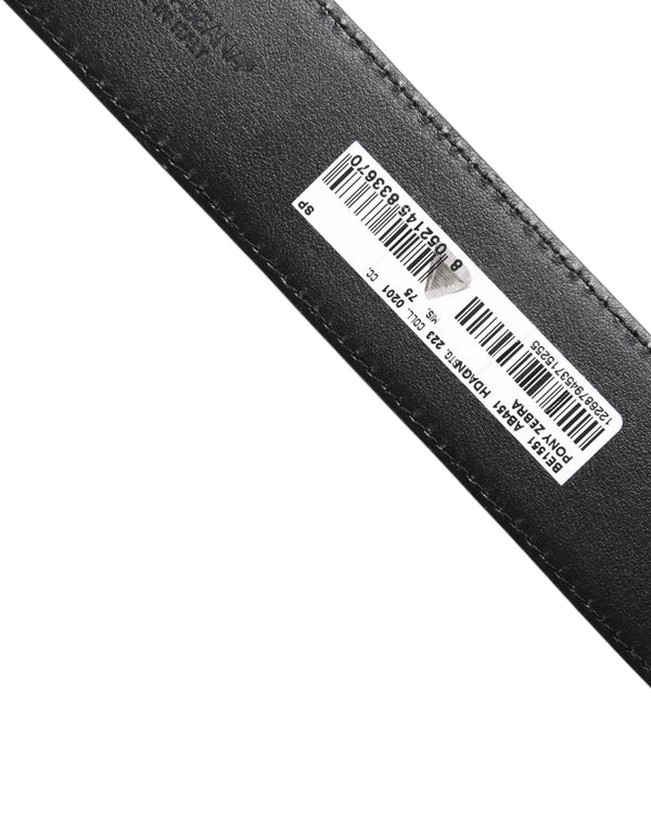 Dolce & Gabbana White Black Leather Zebra DG Crystal Buckle Belt