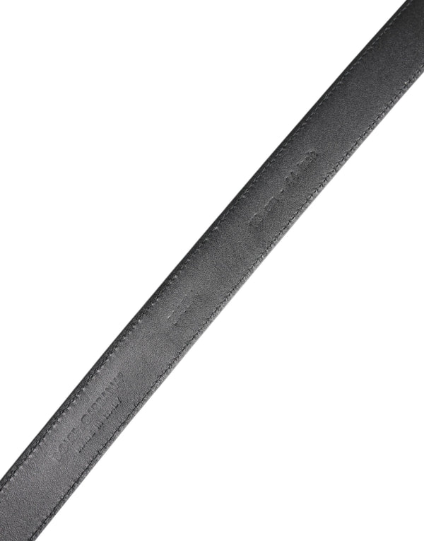 Dolce & Gabbana Black Calf Leather Classic Metal Buckle Belt