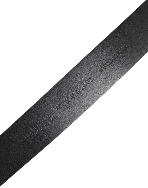 Dolce & Gabbana Black Classic Leather Metal Buckle Belt