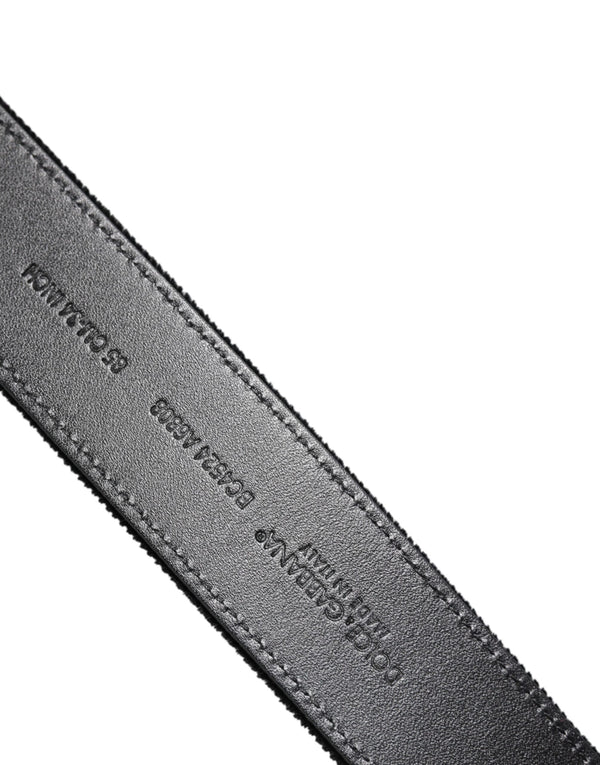 Dolce & Gabbana Black Cotton Silver Metal Buckle Belt