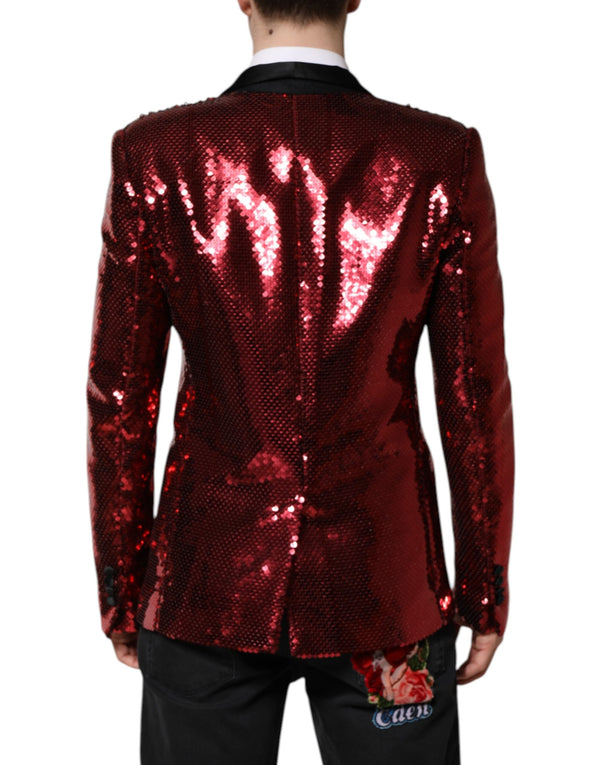 Dolce & Gabbana Red SICILIA Sequin Embellish Blazer Jacket