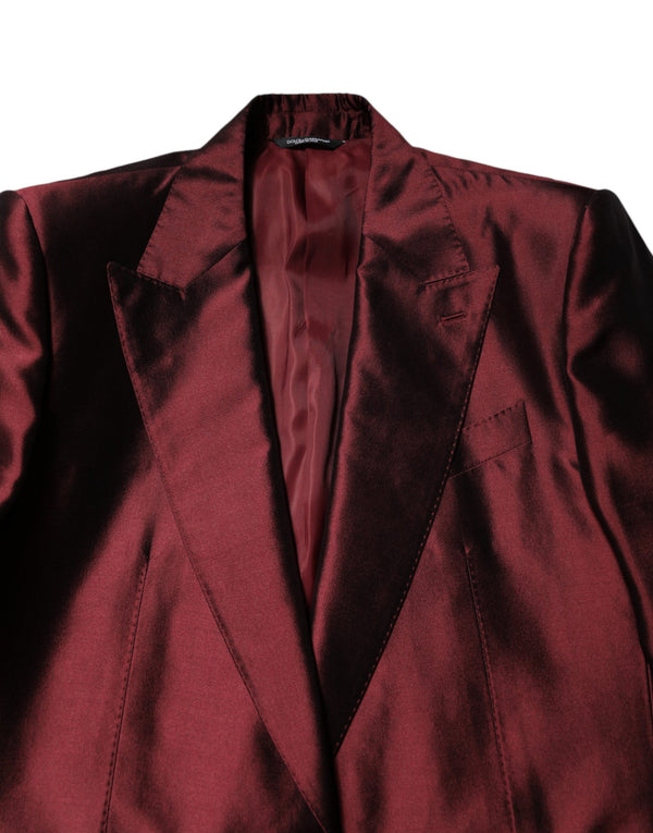 Dolce & Gabbana Bordeaux Silk 2 Piece Single Breasted Suit