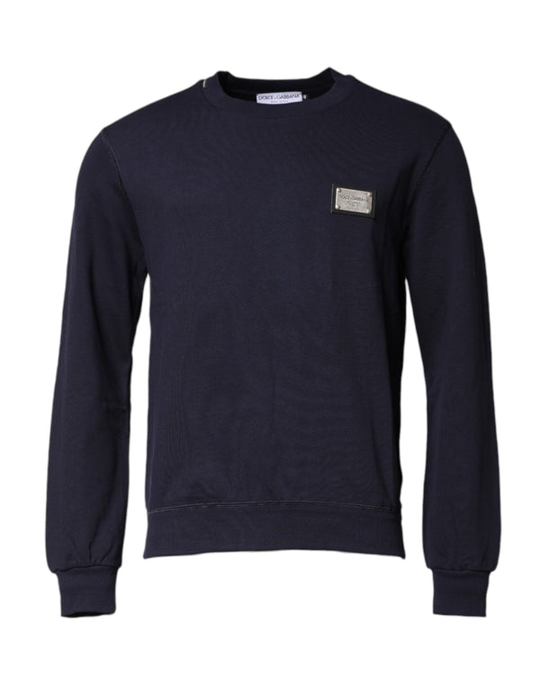 Dolce & Gabbana Dark Blue Logo Crew Neck Pullover Sweater