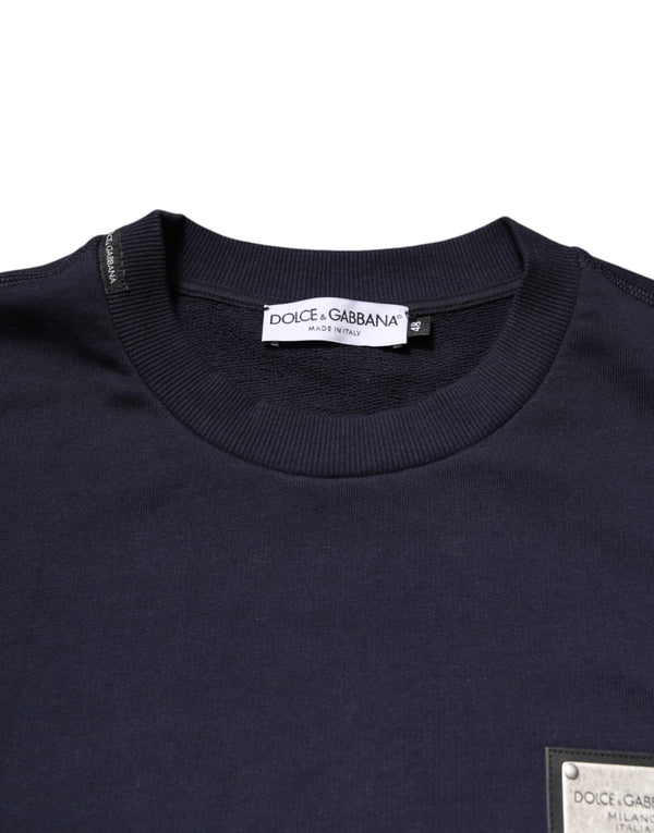 Dolce & Gabbana Dark Blue Logo Crew Neck Pullover Sweater