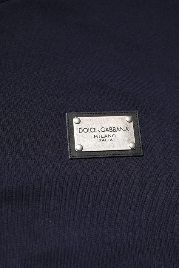 Dolce & Gabbana Dark Blue Logo Crew Neck Pullover Sweater