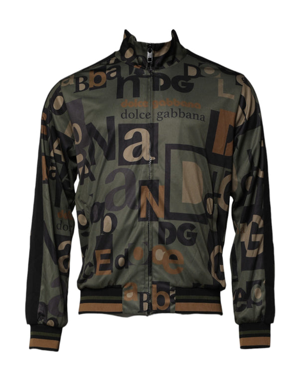 Dolce & Gabbana Multicolor Logo Full Zip Men Bomber Sweater