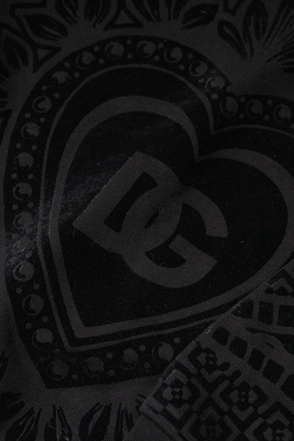 Dolce & Gabbana Black Printed Crew Neck Sweatshirt Sweater