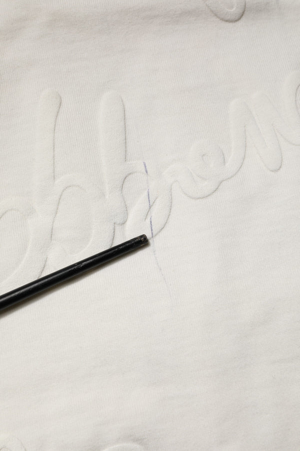 Dolce & Gabbana White Cotton Logo Embossed Crew Neck T-shirt