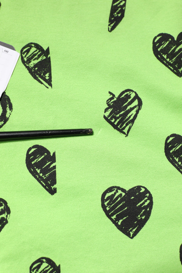 Dolce & Gabbana Green Heart Print Cotton Crew Neck T-shirt