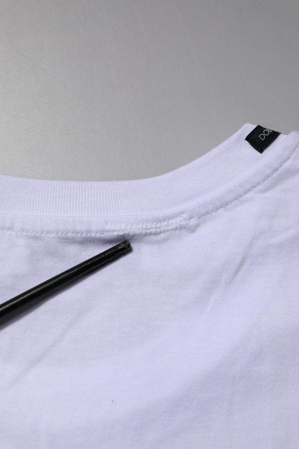 Dolce & Gabbana White Cotton Short Sleeves Crew Neck T-shirt