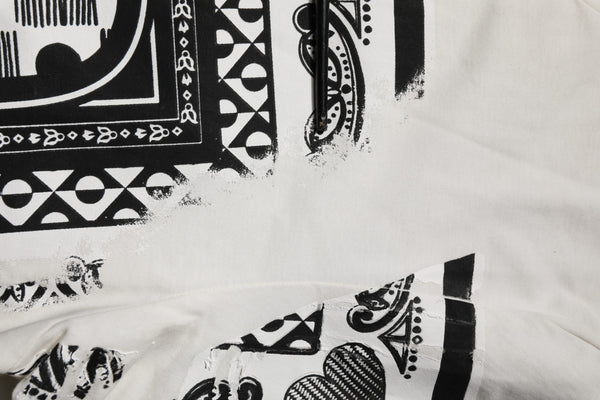 Dolce & Gabbana White Cotton Logo Bandana Print T-shirt