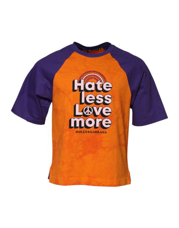 Dolce & Gabbana Orange Purple Printed Round Neck T-shirt