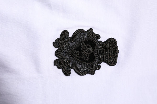 Dolce & Gabbana White Cotton DG Crown Embroidery T-shirt