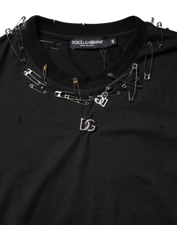 Dolce & Gabbana Black Logo Embellish Short Sleeves T-shirt