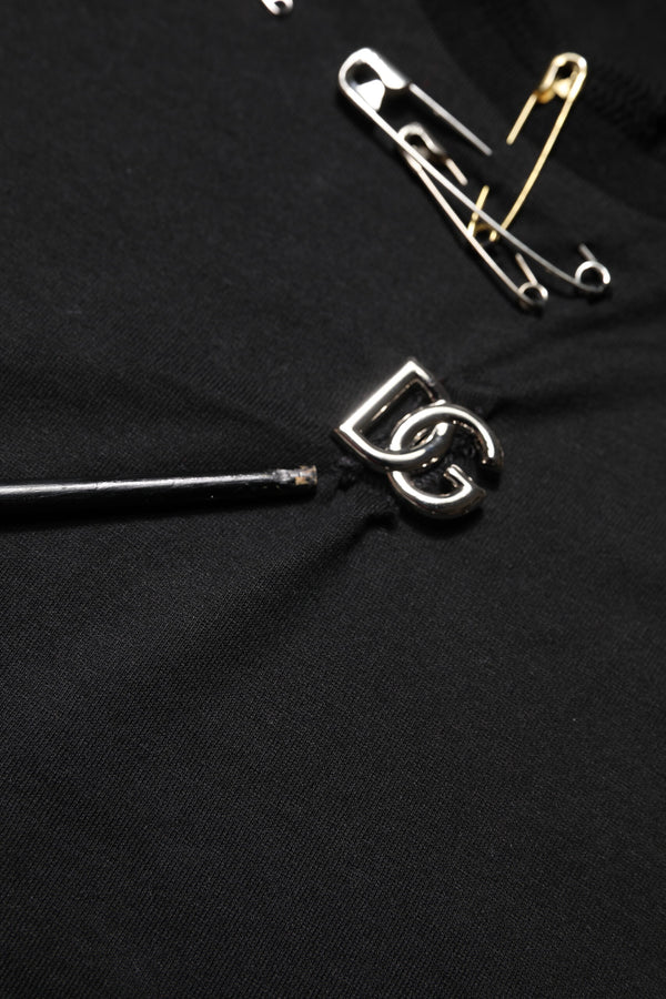 Dolce & Gabbana Black Logo Embellish Short Sleeves T-shirt