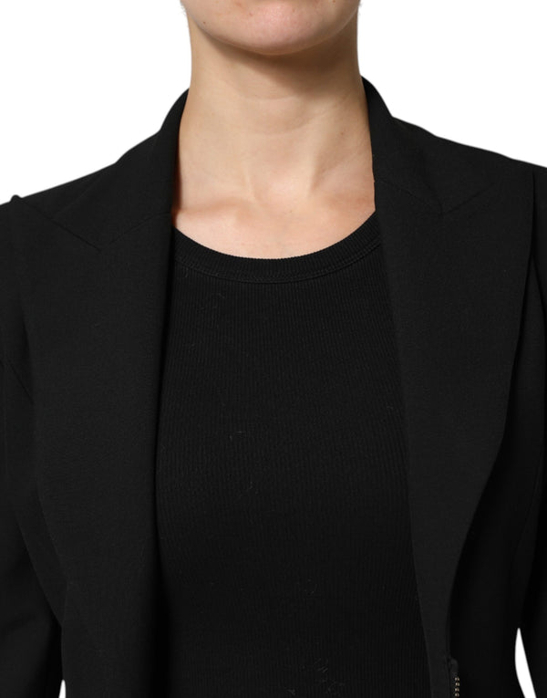 Les Hommes Black Polyester Single Breasted Trench Coat Jacket