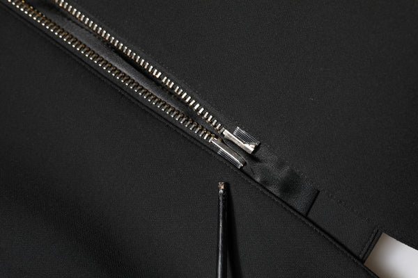 Les Hommes Black Polyester Single Breasted Trench Coat Jacket