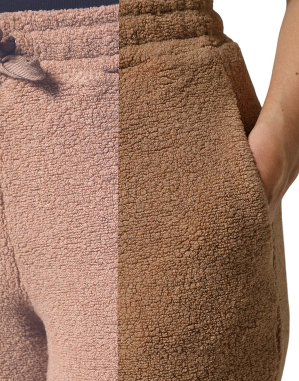 Dolce & Gabbana Brown Logo Plaque Sweatpants Straight Pants