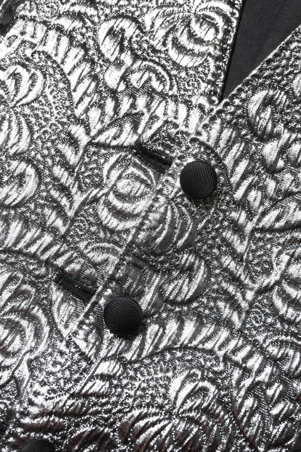 Dolce & Gabbana Silver Floral Jacquard Sleeveless Vest Top