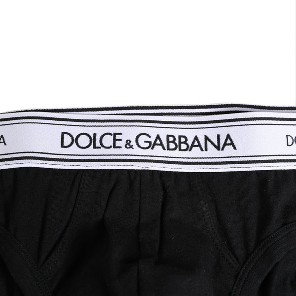 Dolce & Gabbana Black Cotton Stretch Regular Brief Underwear