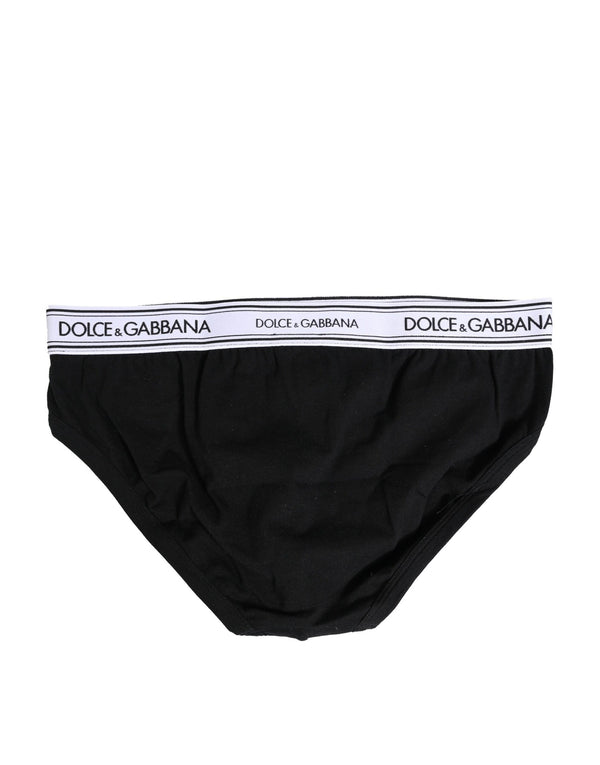 Dolce & Gabbana Black Cotton Stretch Regular Brief Underwear