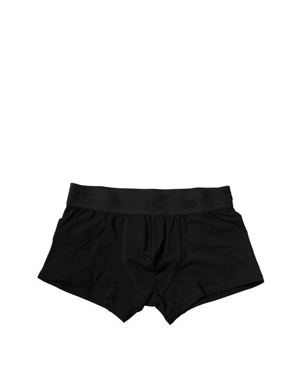 Dolce & Gabbana Black Cotton Stretch Regular Boxer Underwear