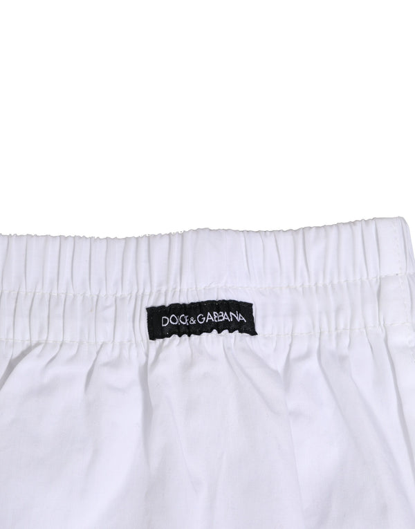 Dolce & Gabbana White Cotton Regular Boxer Shorts Underwear