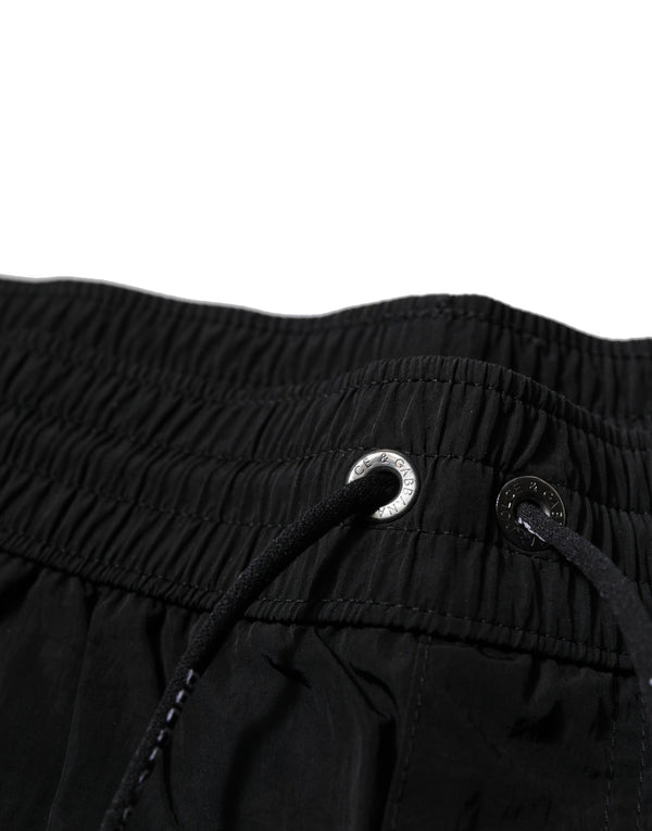 Dolce & Gabbana Black Polyester Beachwear Men Shorts Swimwear