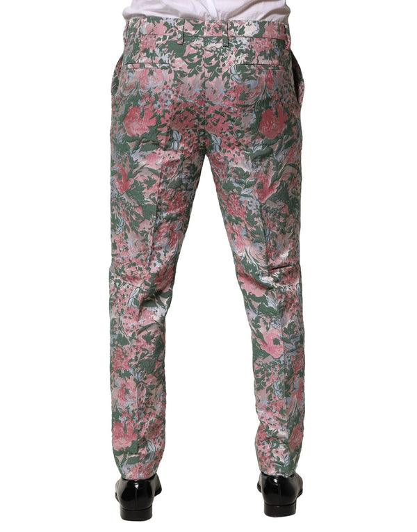 Dolce & Gabbana Multicolor Floral Jacquard Pants