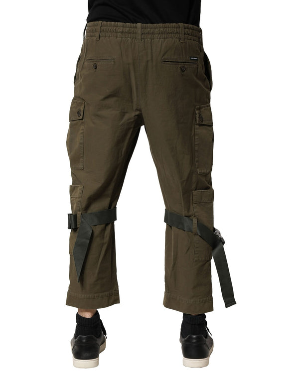 Dolce & Gabbana Brown Cotton Cargo Drawstring Pants