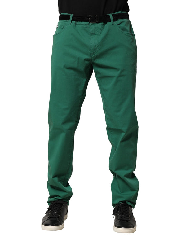 Dolce & Gabbana Green Cotton Stretch Skinny Men Denim Jeans